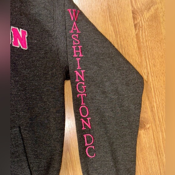 Washington DC Adult Medium Hoodie Sweatshirt Gray Pink School Safety Patrol - Picture 4 of 6